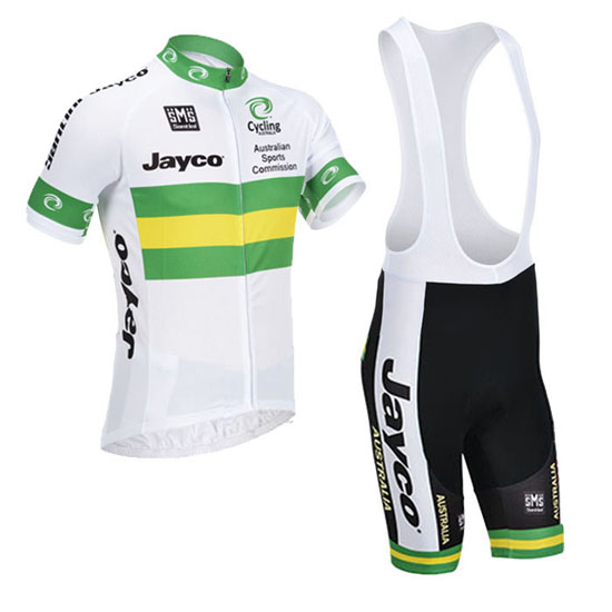 Maillot Jayco Tirantes Mangas Cortas verde Y Blanco